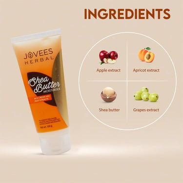 Jovees Herbal Shea Butter Moisturiser | With Shea Butter & Fruit Extracts | Reduces Skin Inflammation & Restores Hydration | For Normal & Dry Skin 100g